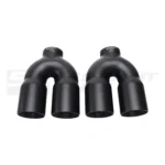 Double Black Exhaust Tip In-63 Out-76 Straight Cut Black - Image 2