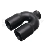 Double Black Exhaust Tip In-63 Out-76 Straight Cut Black