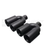Double Black Exhaust Tip In-63 Out-89 Straight Cut Black - Image 4