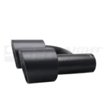 Double Black Exhaust Tips Offset In-63 Out-101 Slant Cut Black - Image 7