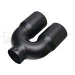 Double Black Exhaust Tip In-63 Out-76 Straight Cut Black - Image 5