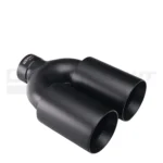 Double Black Exhaust Tip In-63 Out-89 Straight Cut Black