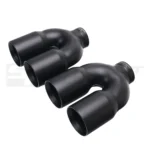 Double Black Exhaust Tip In-63 Out-76 Straight Cut Black - Image 6