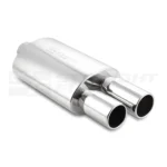 Muffler with Tips 127x203 1in2out In-63 Out-76 Straight cut tips
