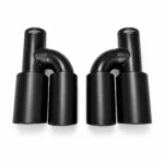 Black exhaust tips set slant cut offset 89mm offset