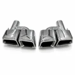 Mercedes-benz AMG style silver exhaust tips In-Offset - Image 3