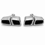 Mercedes-benz  Amg style silver exhaust tips In-Center - Image 3
