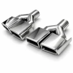 Mercedes-benz  Amg style silver exhaust tips In-Center