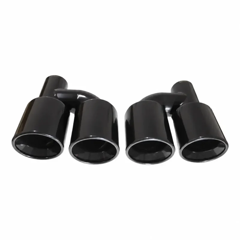 Black exhaust tips set slant cut