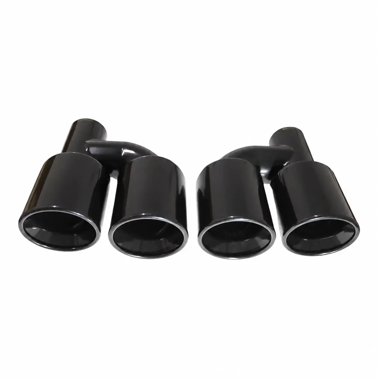 Black exhaust tips set slant cut Black exhaust tips set slant cut