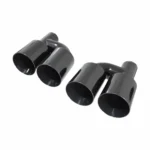 Black exhaust tips set straight cut