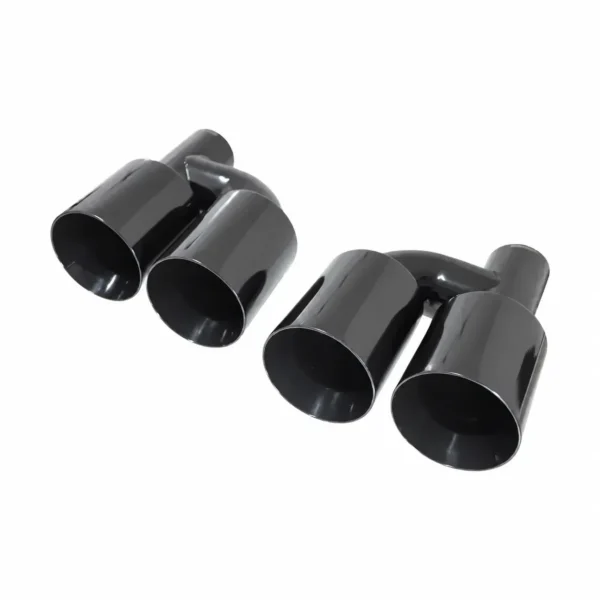 Black exhaust tips set straight cut