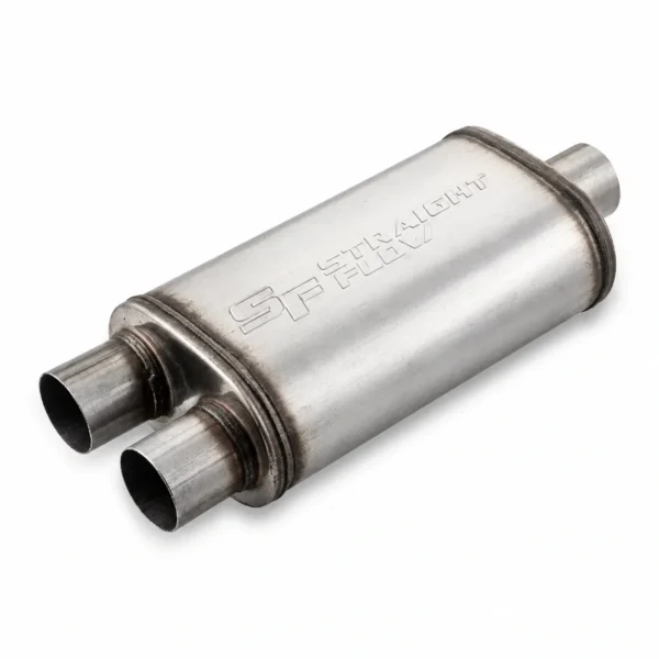 Straightflow stainless steel muffler D-64 1in2out 5x8 14 inch