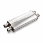 Muffler Oval 2X2 115/185mm L-420mm D-51 SS