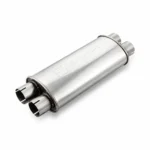 Muffler Oval 2x2 115/185mm L-420mm D-63 SS - Image 2