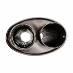 Muffler Oval 2x2 115/185mm L-420mm D-63 SS - Image 3