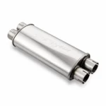 Muffler Oval 2x2 115/185mm L-420mm D-63 SS