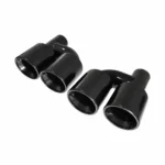 Black exhaust tips set slant cut offset