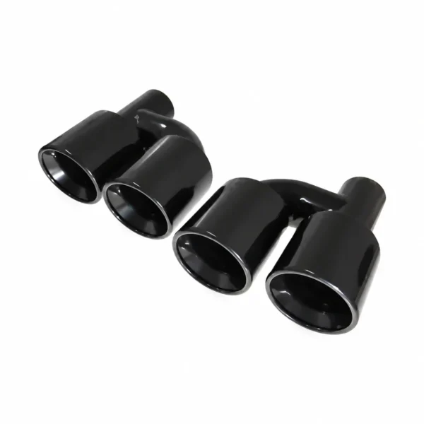 Black exhaust tips set slant cut offset
