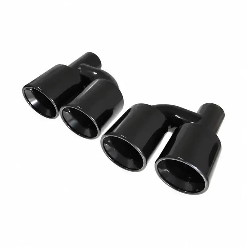 Black exhaust tips set slant cut offset